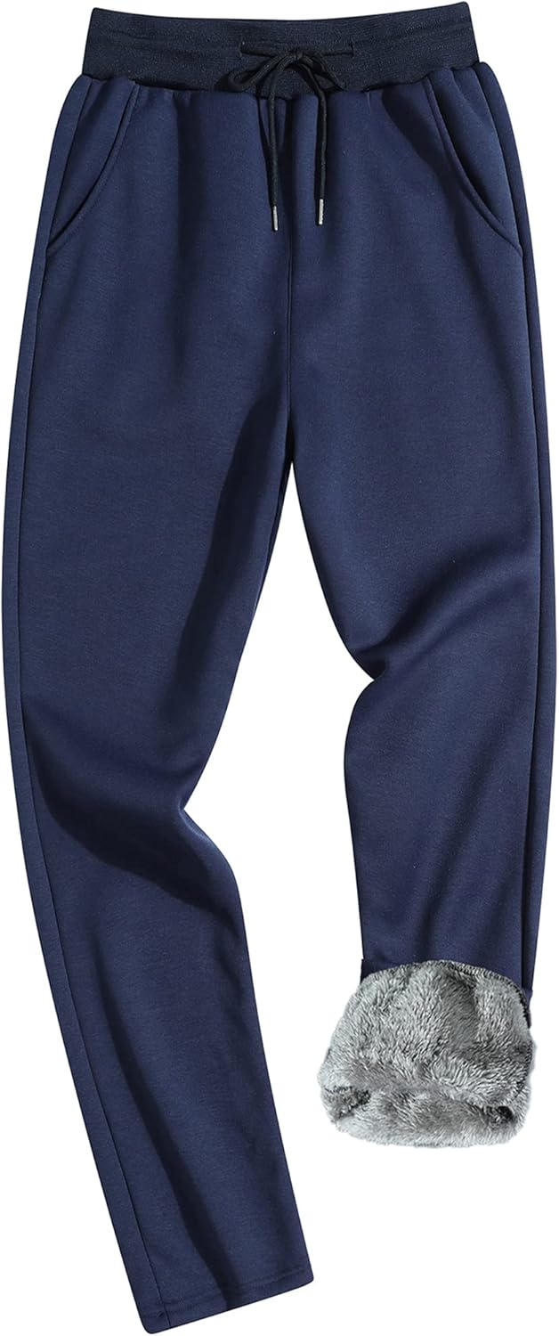 MACHLAB Men's Winter Fleece Joggers Pants Sherpa Lined Sweatpants Warm Thick Track Pants