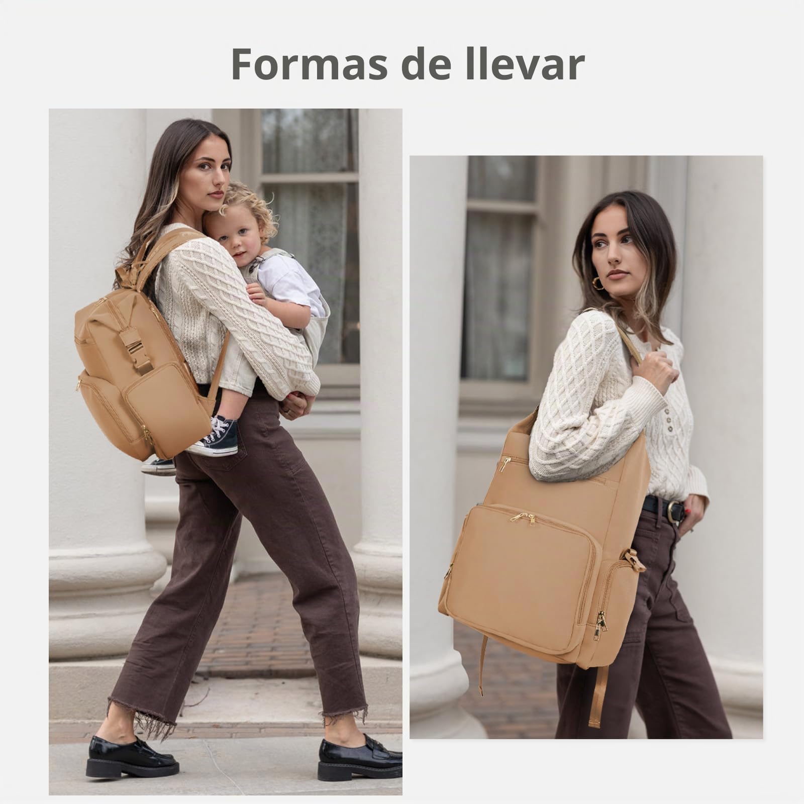CEI-CEI Mochila cambiadora de neopreno con cambiador, bolsas grandes para cambiar pañales, bolsas de maternidad para recién nacidos