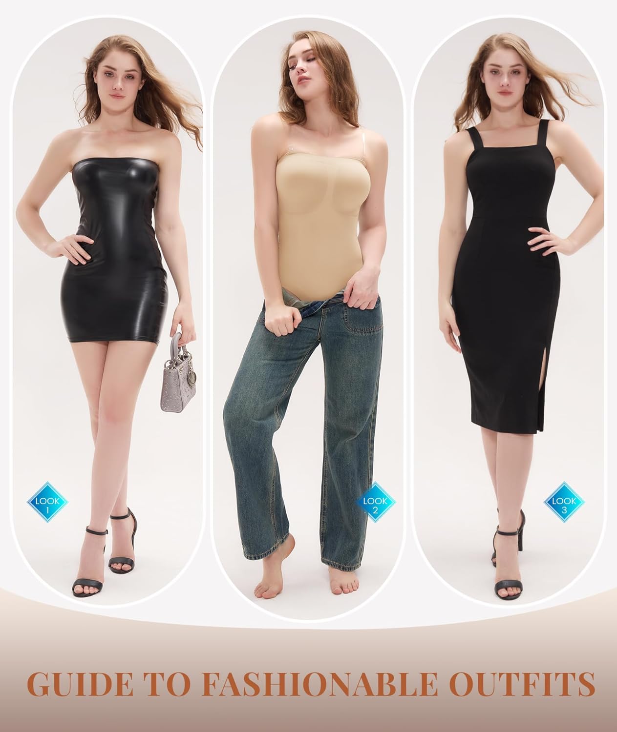 Shapewear Bodysuits for Women, Tummy Control Full Body Shaper with Removable Straps, Seamless Strapless Body Suit - Image 7