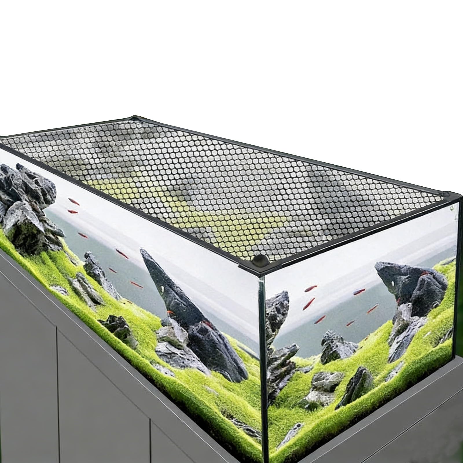 Couvercle Anti-Saut Magnétique DIY pour Aquarium 180x60cm Filet Personnalisable Terrarium Transparent Aéré
