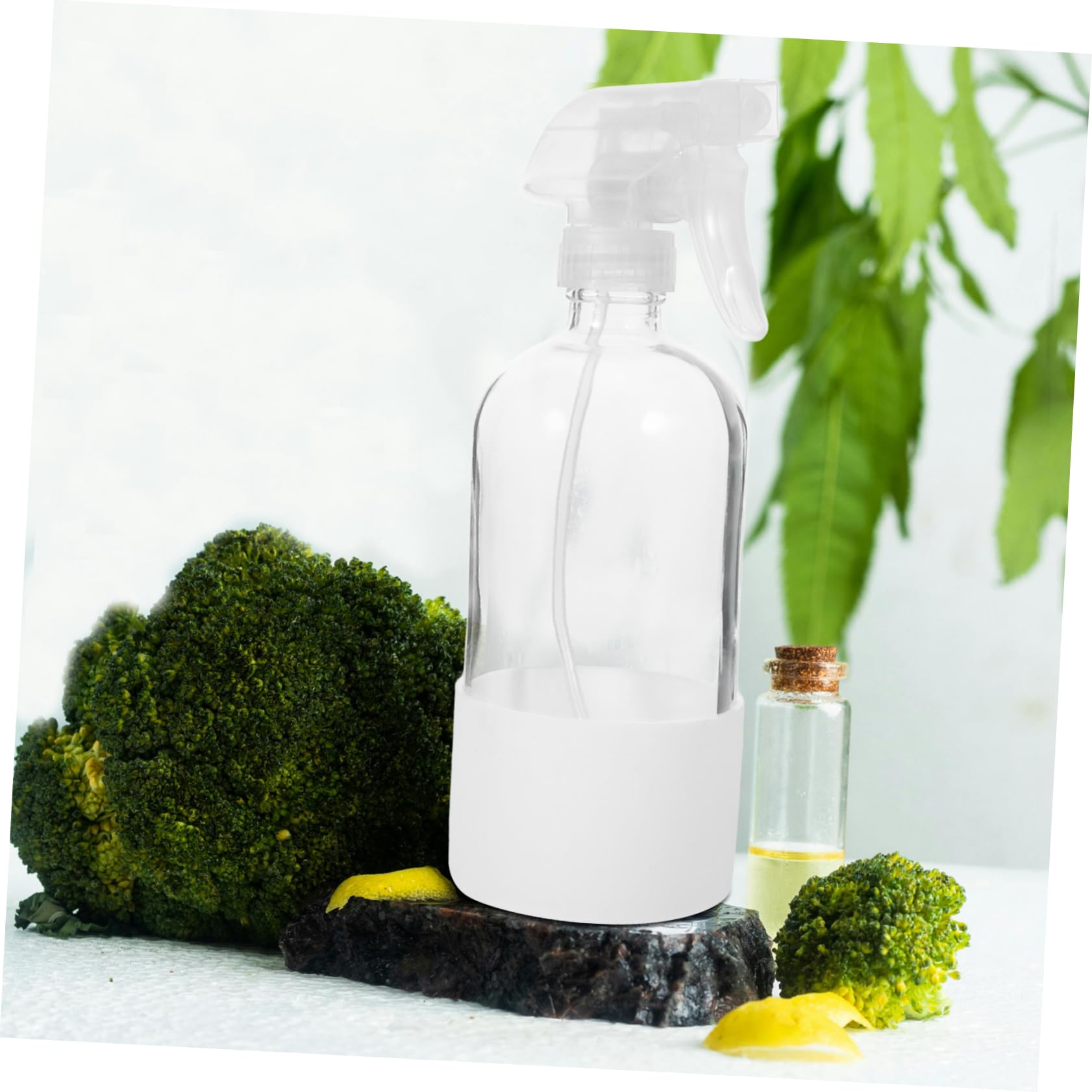 Vaporisateur à Brume Fine 500ml en Verre, Flacon Pulvérisateur Blanc