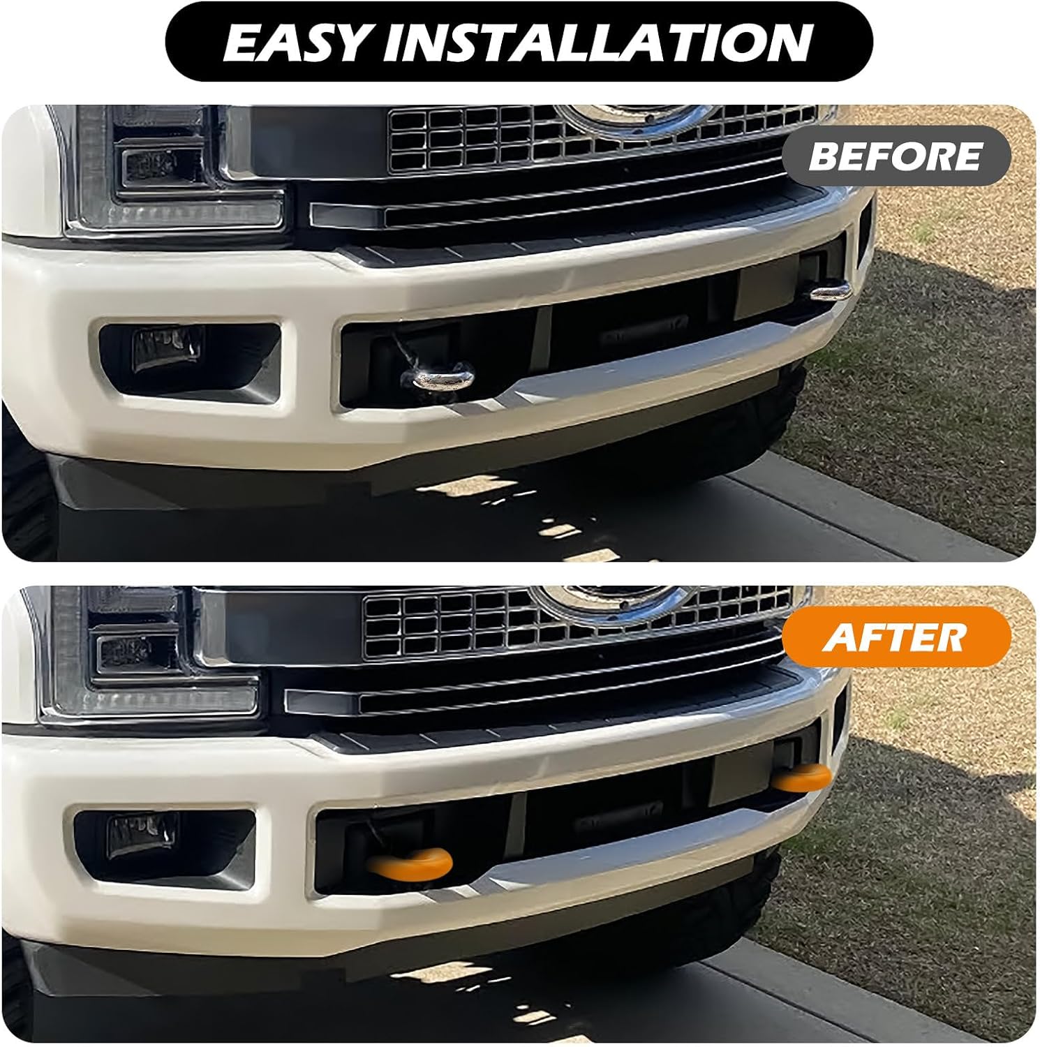 Tow Hooks Covers for Ford Super Duty F250 F350 F450 2017-2025 Compatible with Ford Super Duty F250 F350 F450 Accessories 2017-2026 (Orange)