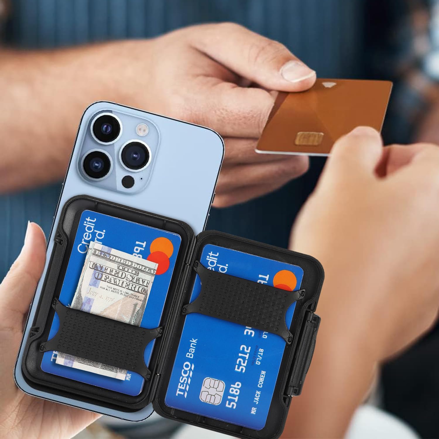 Compatible with Magsafe Wallet, Magnetic Wallet for iPhone 17/16 Pro Max/15 Pro/14 Plus/13/12 Series,Magnetic Phone Card Holder for Women Men-Black - Image 3