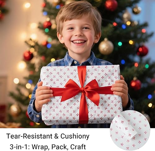 Miniatura 4 de Treasurecove Papel de regalo de lazo elegante de 4 colores, 20 hojas, papel crepé grueso de 1.46 oz para envolver regalos, ramos de flores y