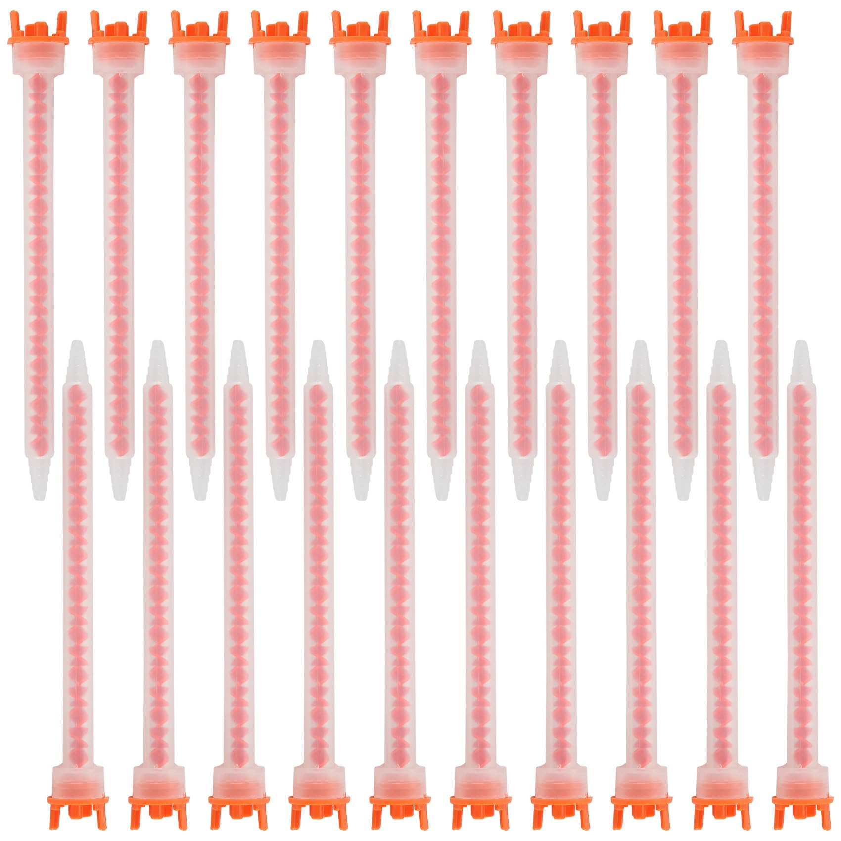 detee MFHX08-18T 20pcs Epoxy Mixing Nozzle Static Mixing Nozzle Adhesive Cartridges Tip Mixer Nozzles(4:1/10:1 Ratio)