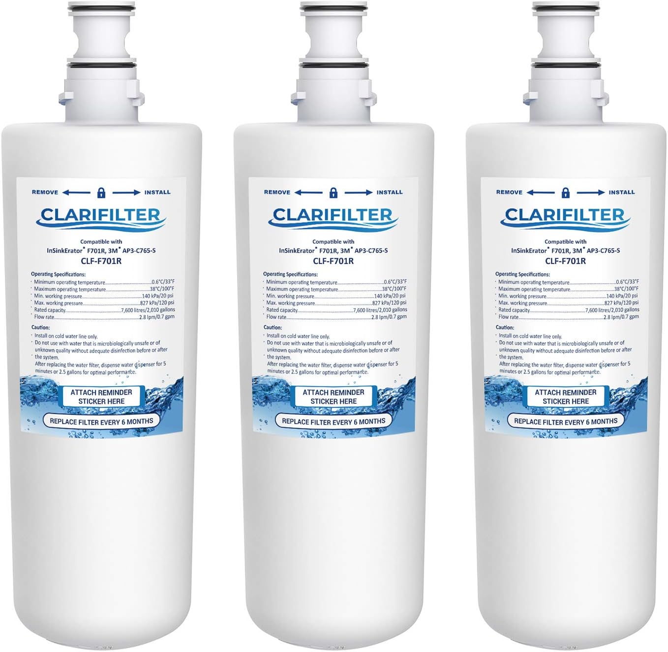 CLARIFILTER F701R Water Filter Cartridge compatible with InSinkErator (ISE) F701R Hot Water Tap