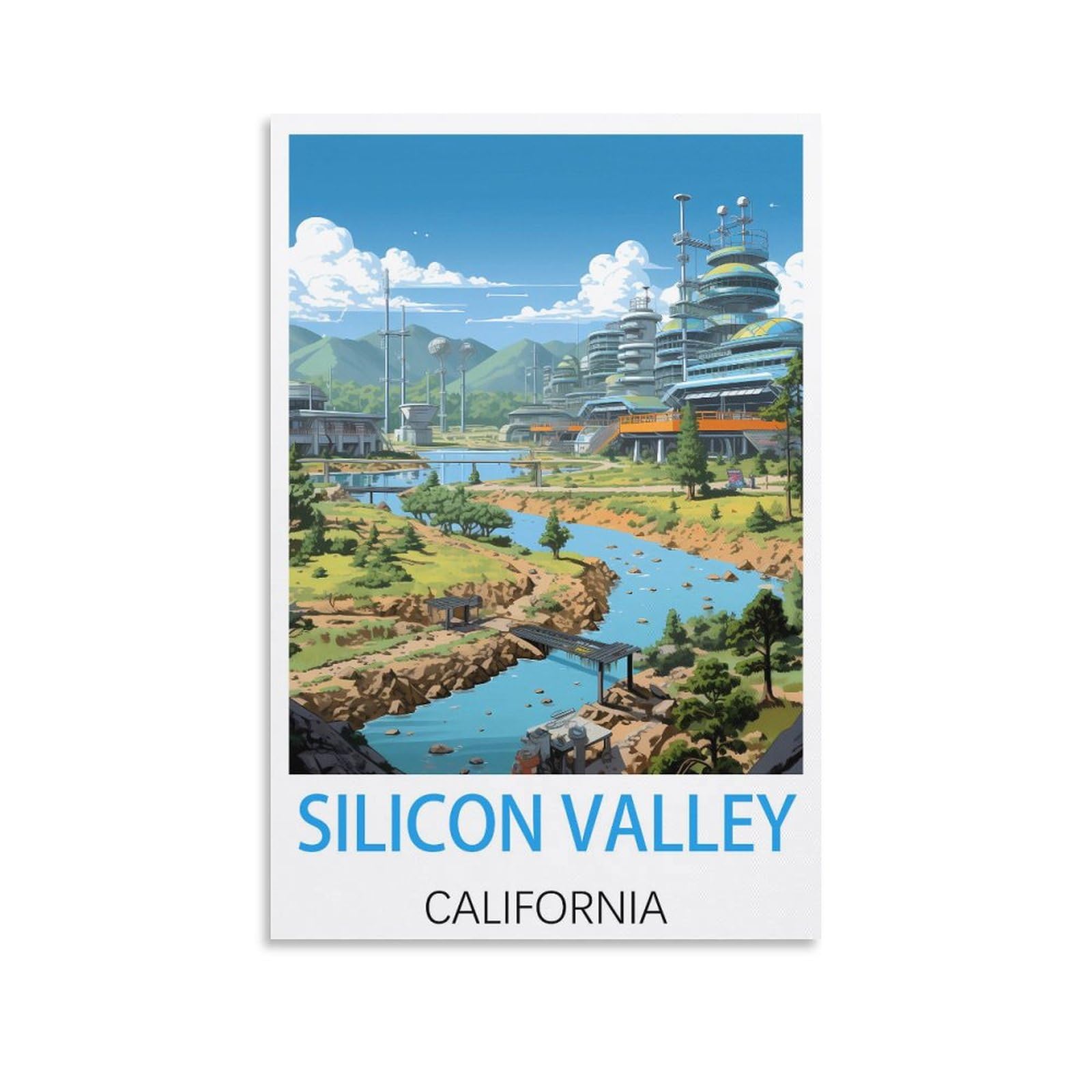 Amazon.com: Silicon Valley California Vintage Travel Poster