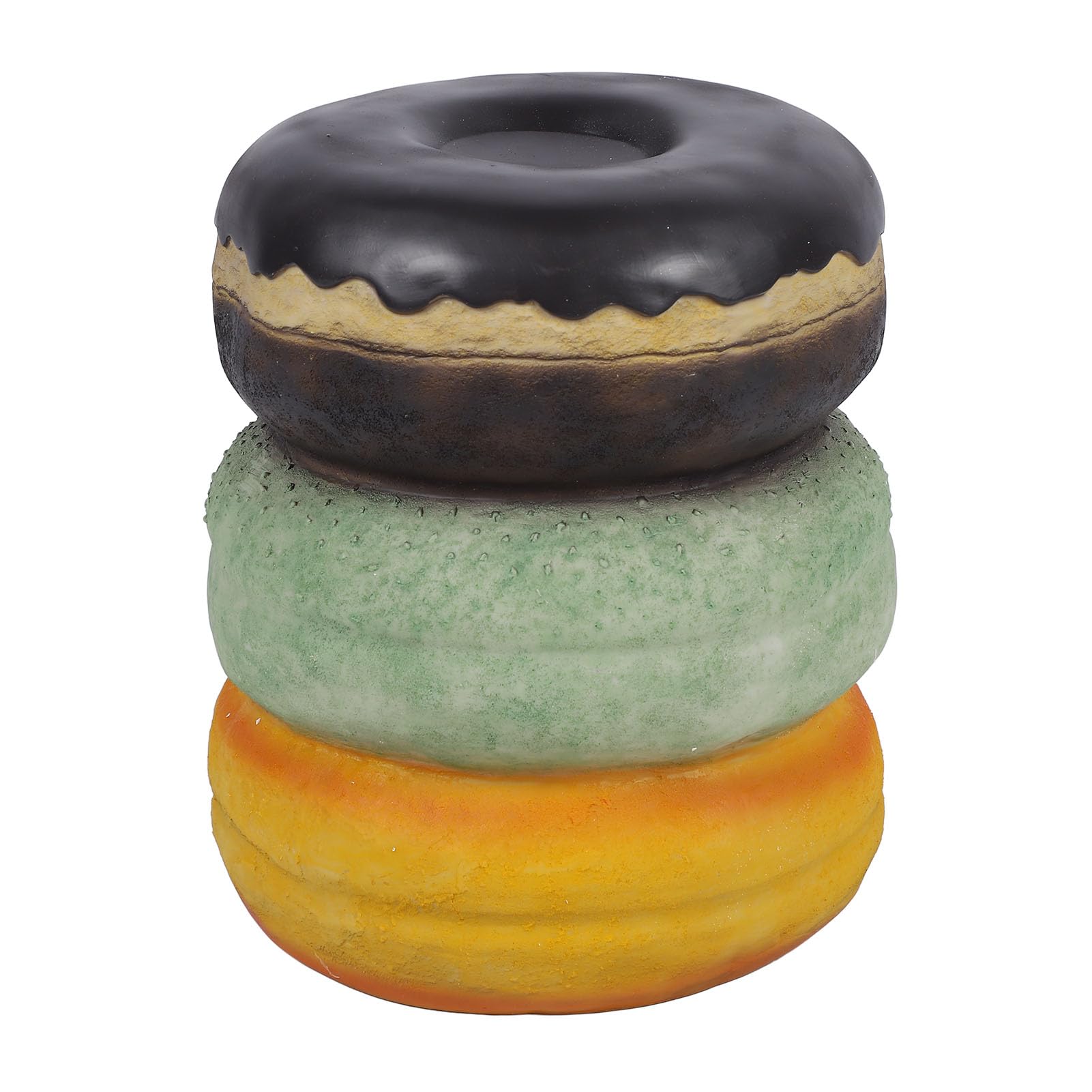 Donut Shape Simulated Food Stool, Material, Comfortable Shoe Changing Stool, Retro Style for Hallway Office Lounge Dorm Room Decor
