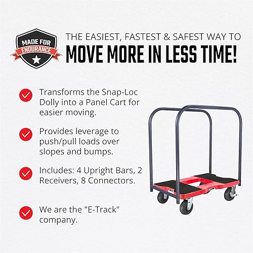 Miniatura 10 de Plataforma móvil Snap-Loc negra (EE.UU) con 1500 lb de capacidad, estructura de acero, ruedas de 4 y correa de sujeción opcional