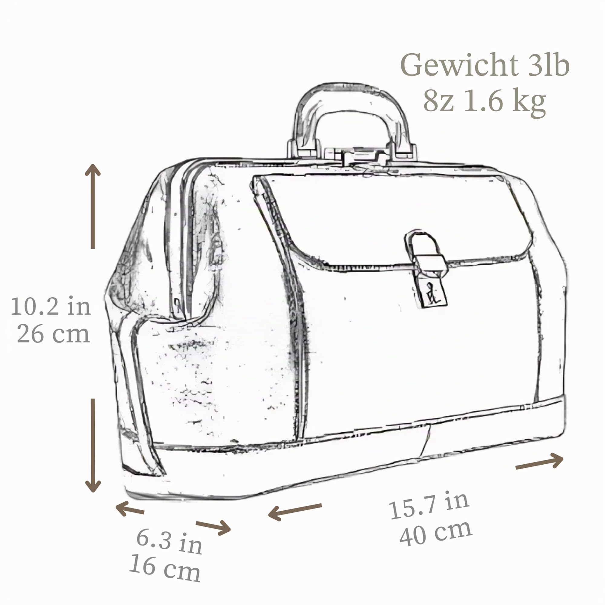 Time Resistance Leder-Arzttasche – Top-Handle-Tasche – Medizinische Aktentasche – Gladstone-Handtasche