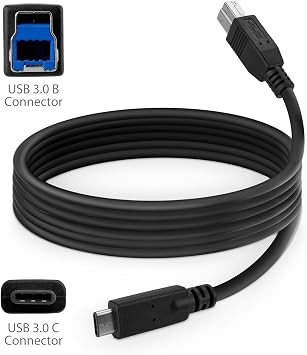 BoxWave Cable Compatible with Xhorse Multi-Prog Programmer - DirectSync - USB B to USB 3.1 Type C, USB B to C Sync Cable - 6ft - Black