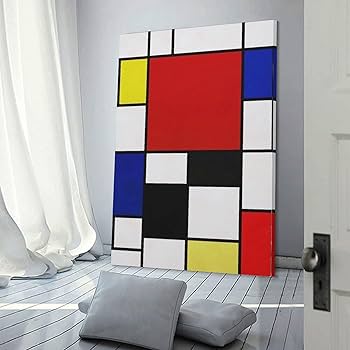 Amazon.co.jp: ピート・モンドリアン偉大な抽象画家たち絵画（赤・黄