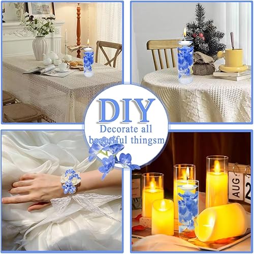 Miniatura 6 de 10 velas flotantes de flores artificiales de orquídea, centro de mesa, centros de mesa de boda, relleno de jarrón para bodas, fiestas de cumpleaños,