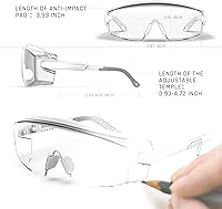 Vista 2 de Gafas de seguridad antivaho Gafas de seguridad sobre gafas protectoras con lentes antiarañazos ajustables