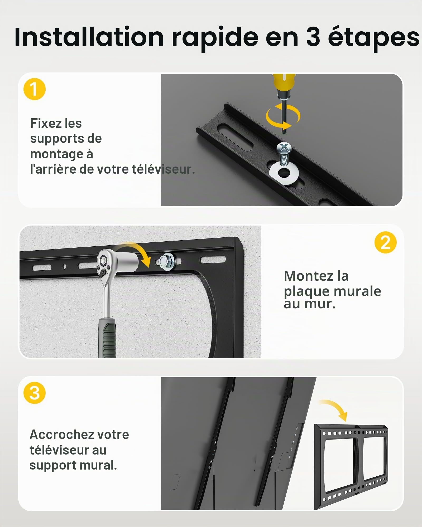 monTEK Support Mural TV Ultra Plat 37-140 Pouces, Robuste jusqu'à 136kg | Profil 30mm du Mur, Niveau à Bulle et Serre-Câbles, VESA Max 1200x800mm, Écrans Plats et Incurvés