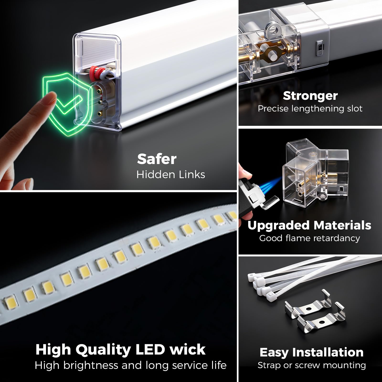 Plafoniera LED esagonale per garage 5 hex, 192W luci tubolari | 6500K 21120LM luci da soffitto DIY LED collegabili per dettagli auto magazzino seminterrato cura dell'auto lavanderia