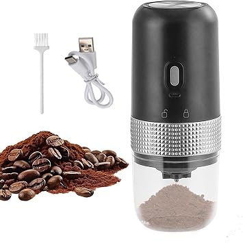 Coffee Grinder, 1250mAh Small Electric Coffee Grinder, 3.7V Coffee Grinder, 200ml Home Electric Grinder, Portable Full Hand Coffee Grinder, Manual Coffee Grinder, Travel Coffee Bean Grinder - Coffee