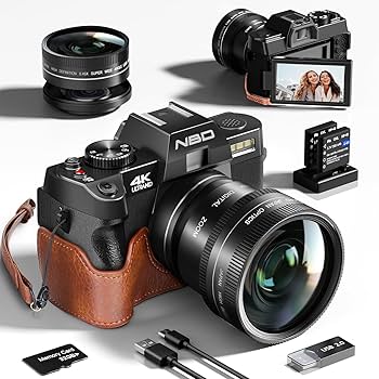 Amazon | NBD 4K 4800万画素 デジタルカメラ 革ハーフケース付き
