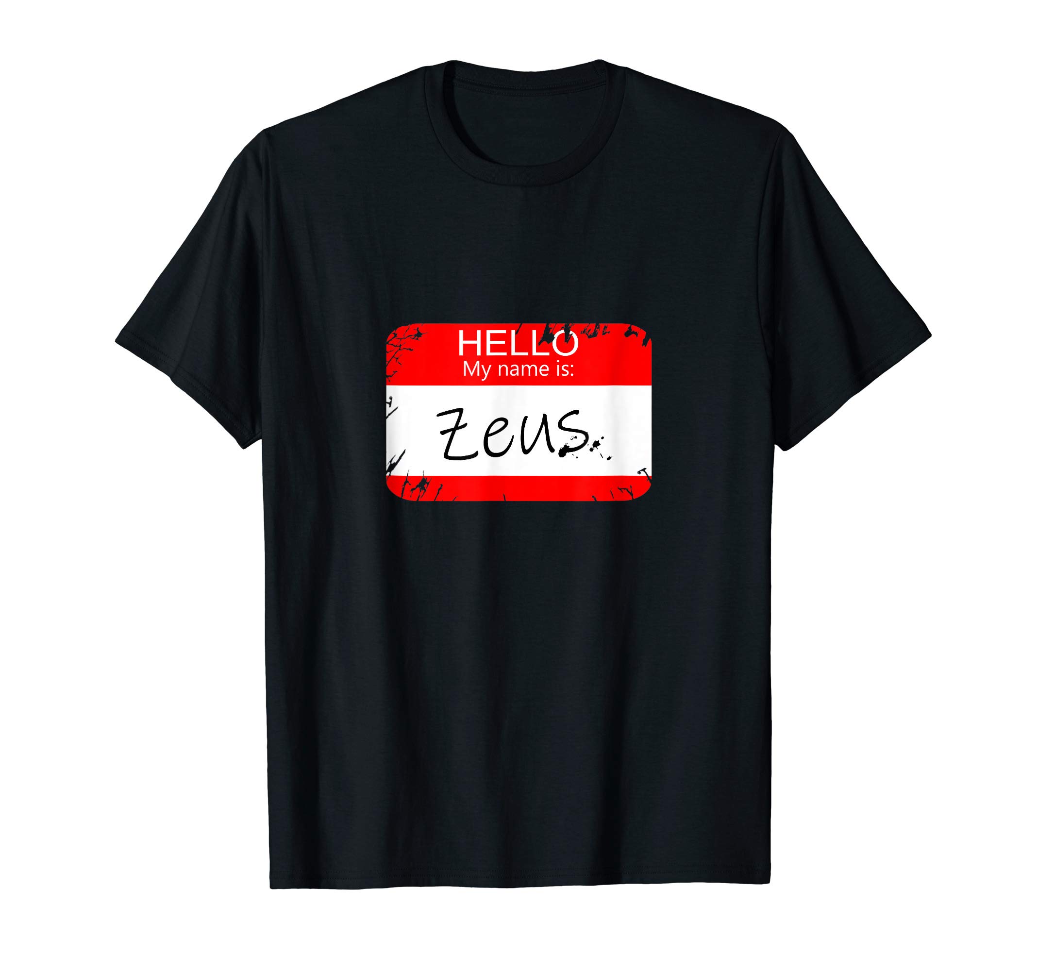 Hello My Name is Funny Halloween Costume TeesHello My name is Zeus Funny Halloween Greek Gods Tshirt