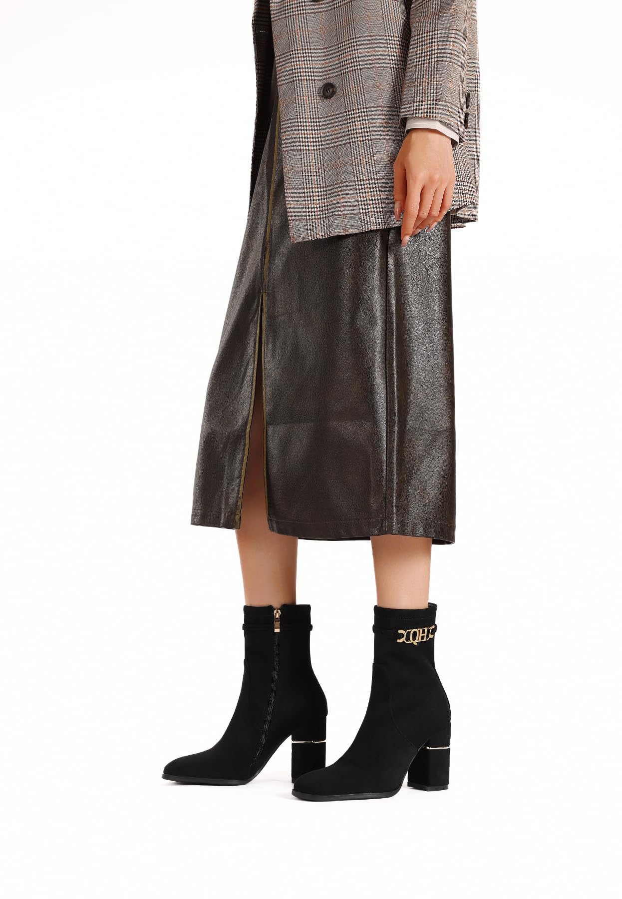 QUEEN HELENA Tronchetti Stivaletti con Tacco Largo Casual Donna K3482