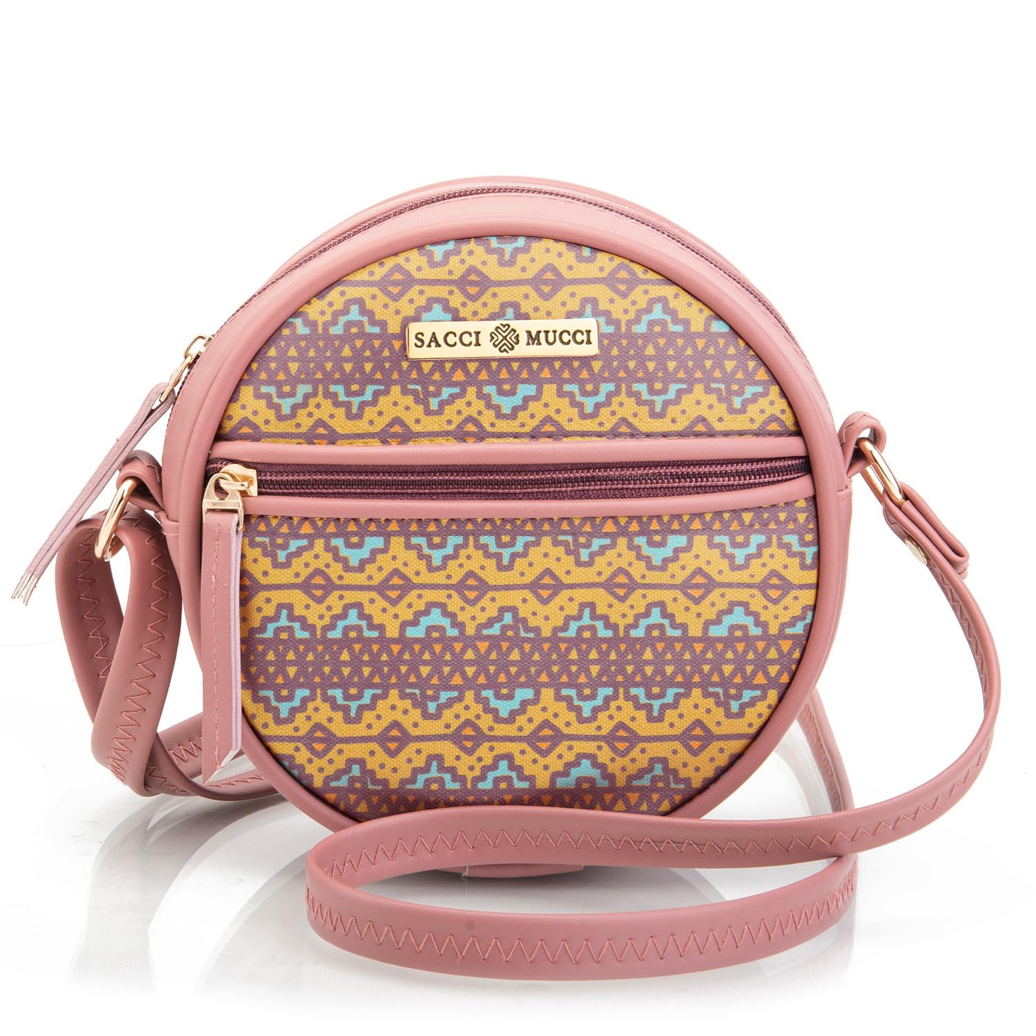 SACCI MUCCI Round Round Sling Bag, Printed Sling Bag For Girls, Crossbody Bag For Women, gifts for women -EthnicTraditional Print (Blush) (B0CQJQGG3Q) Amazon Price History, Amazon Price Tracker