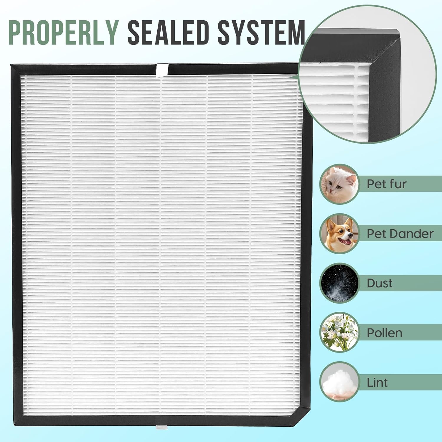 3500 Filter Replacement Set Compatible with AD3000/AD3500, 3500i, 3000M, 3000Pro Air Purifier (2 Efficiency Filter + 2 Carbon Filter + 6 Pre-Filters) 10-Pack (10-pack) - Image 4