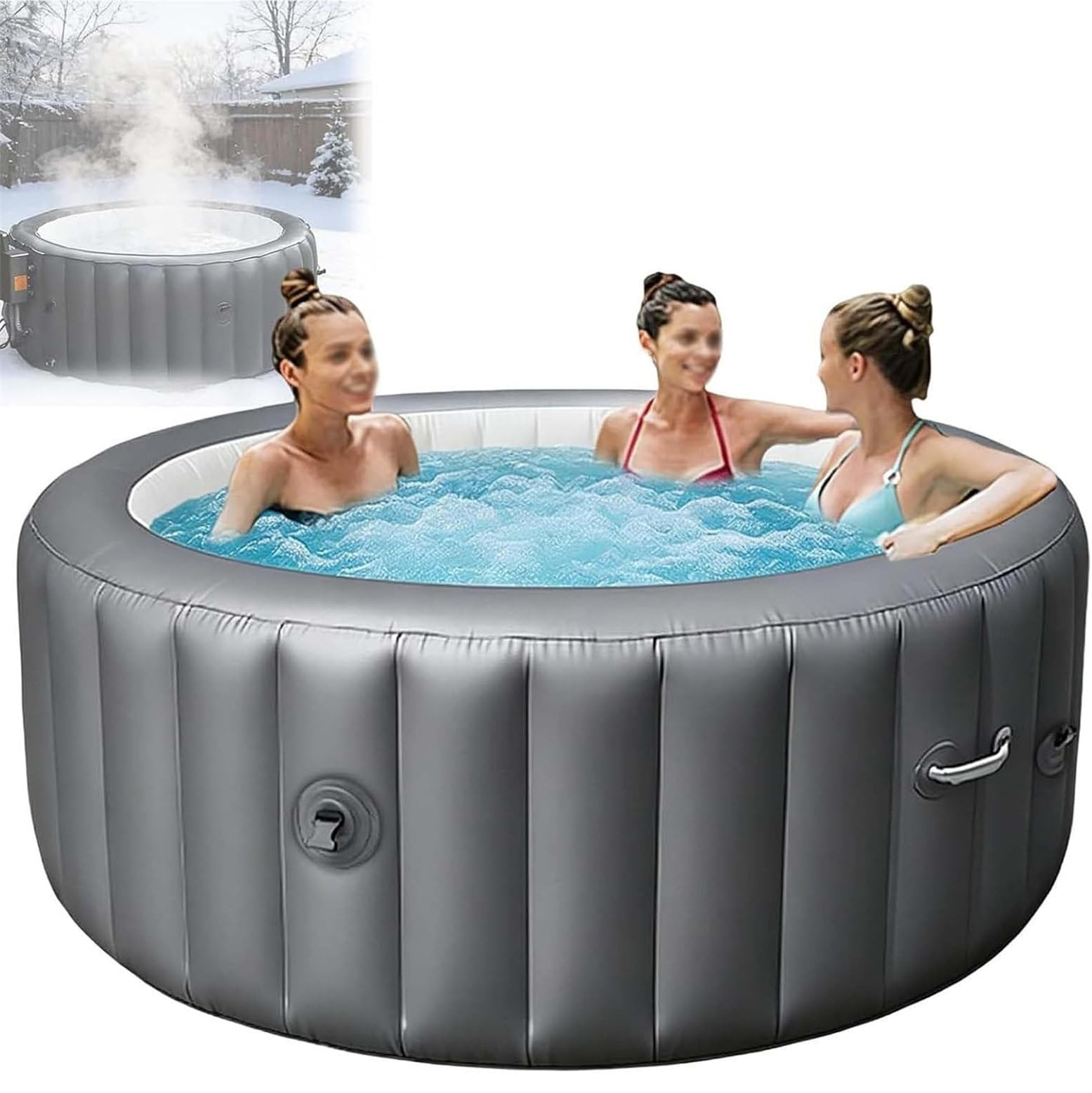 Kit Spa Gonflable avec Fonction Massage pour 2 à 4 Personnes
