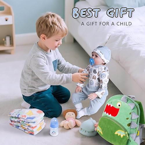 Miniatura 3 de Juego de 11 piezas de ropa de muñeca Reborn de 20 pulgadas, accesorios de ropa de oso para muñecas Reborn de 17 a 22 pulgadas, ropa de niño con