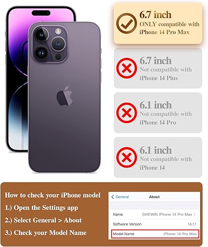 Miniatura 4 de GVIEWIN Paquete - Funda compatible con iPhone 14 Pro Max mariposa flácidaazul  funda de mármol AirPods Pro 2 y funda para Airpods Pro púrpura