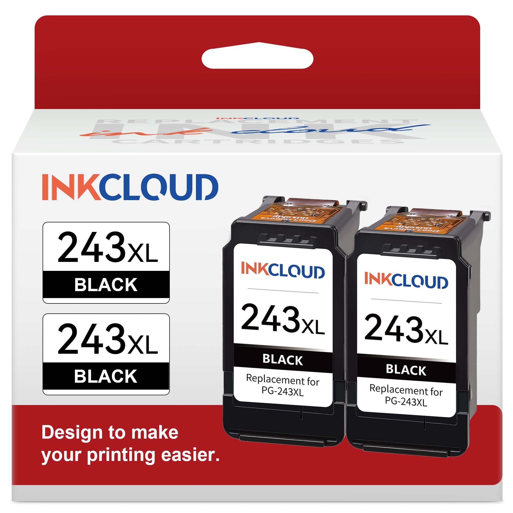 INKCLOUD 243XL Black Ink Cartridge 2-Pack