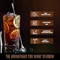 Vista 3 de Hiware LZS13B - Cuchara mezcladora de acero inoxidable de 12 pulgadas, diseño en espiral, cuchara coctelera