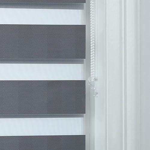 Miniatura 7 de ALLBRIGHT Persianas enrollables de cebra para día y noche, de doble capa con filtro de luz, para oscurecer la habitación, persianas enrollables