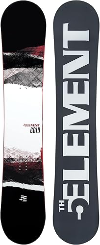 5th Element Grid Freeride-All Mountain Snowboard para hombre con EZ Rocker, diseñado para principiantes y ciclistas intermedios, regular y ancho