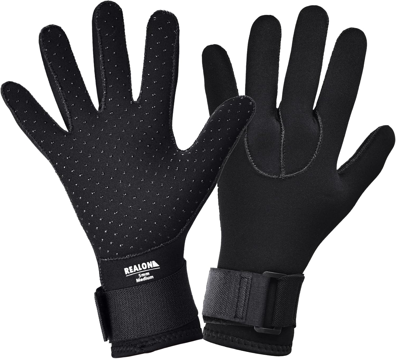Scuba Diving Neoprene Wetsuit Gloves Men Women 5mm Warm with Five Finger in Cold Water Sports Elastic Wrist Band Anti Slip for Paddling Swimming Fishing Sailing Waterski Kayaking