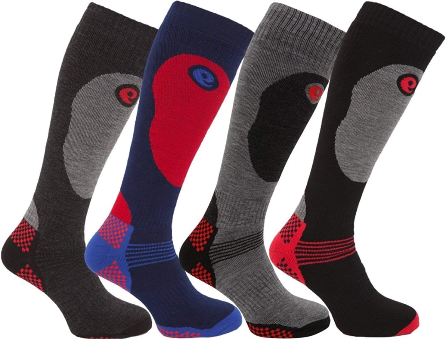 3 Mens Super Soft Full Cushioned Gentle Grip 2.3 Tog Ski Socks UK 6-11