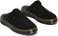 Dr. Martens Men's Carlson Mules - Soft Suede Slip-On Sandals with Adjustable Strap & All-Day Comfort