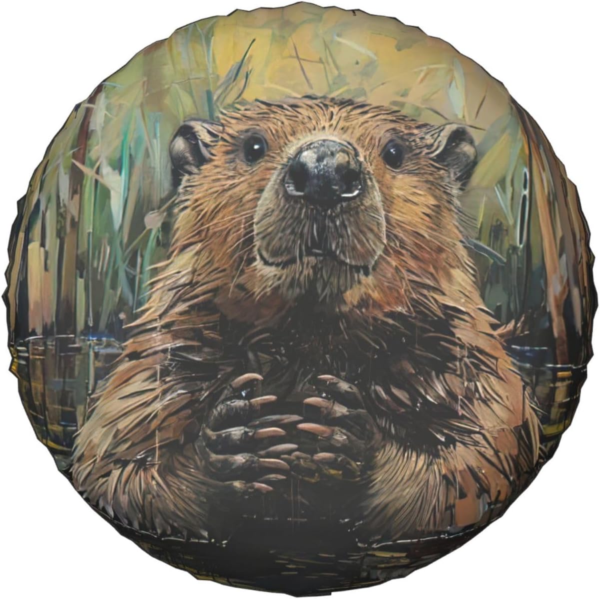 Beaver Print Tire Cover Universal Spare Wheel for Trailer Rv SUV Truck Camper Travel Accessories