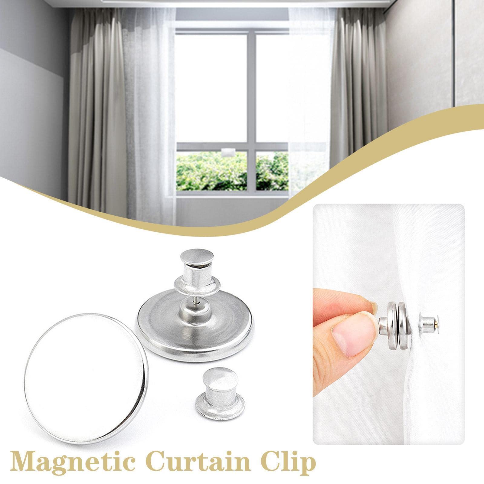 FYCAN 1 Pair Pairs Curtain Magnetic Button Nail Free Detachable Window Curtain Close Magnet Buckle Adjustment Curtain Clip Room Accessories Curtain Magnet Button for Materials Buckle Sewing 4 pcs