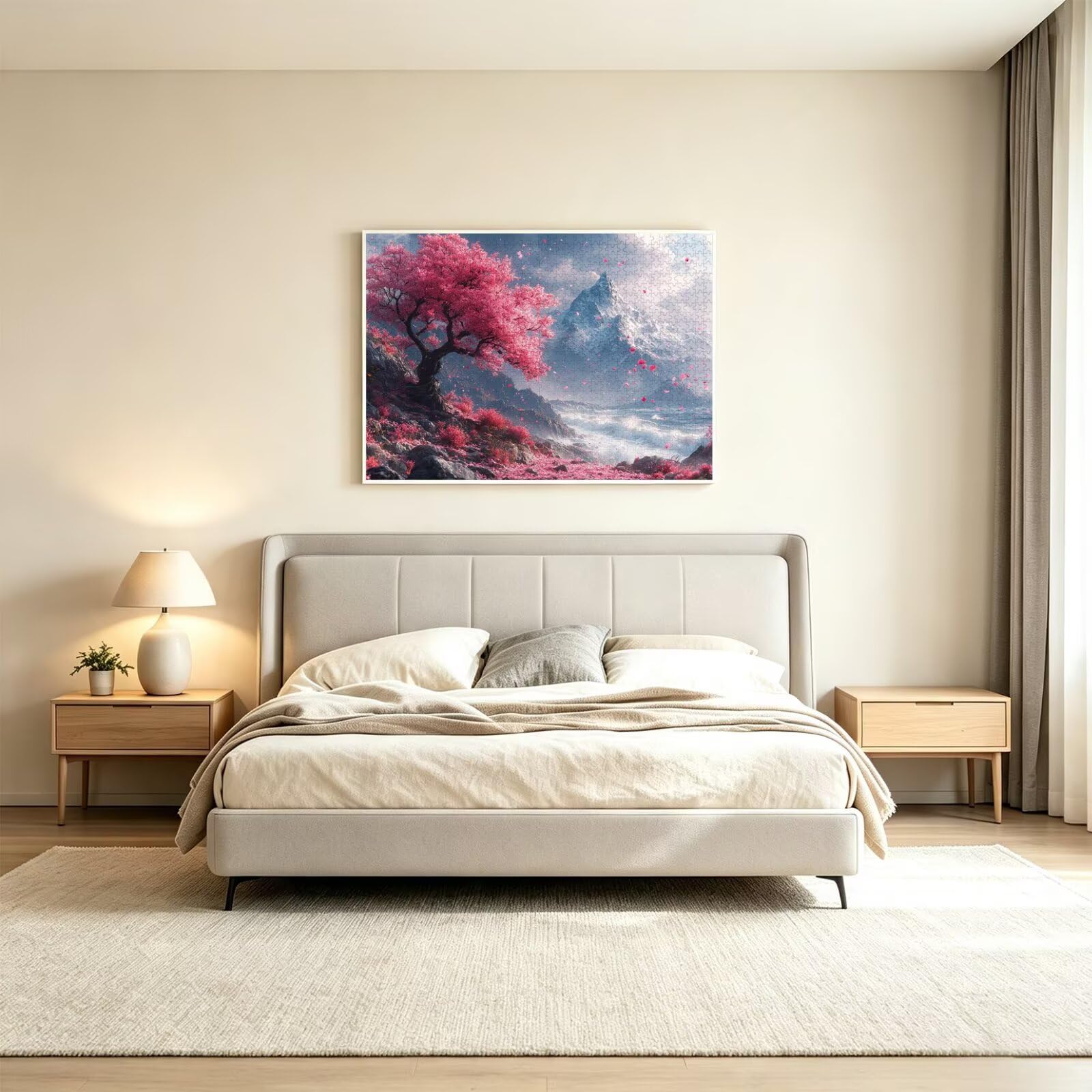 Puzzle 4000 sztuk 141 x 87 cm Puzzle wiśnia w kwiaty góry śnieg n-835