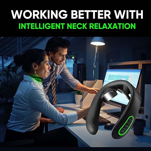 Miniatura 2 de Masajeador de cuello para aliviar el dolor de tejido profundo, masajeador inteligente de cuello con calor, dispositivo de drenaje linfático portátil