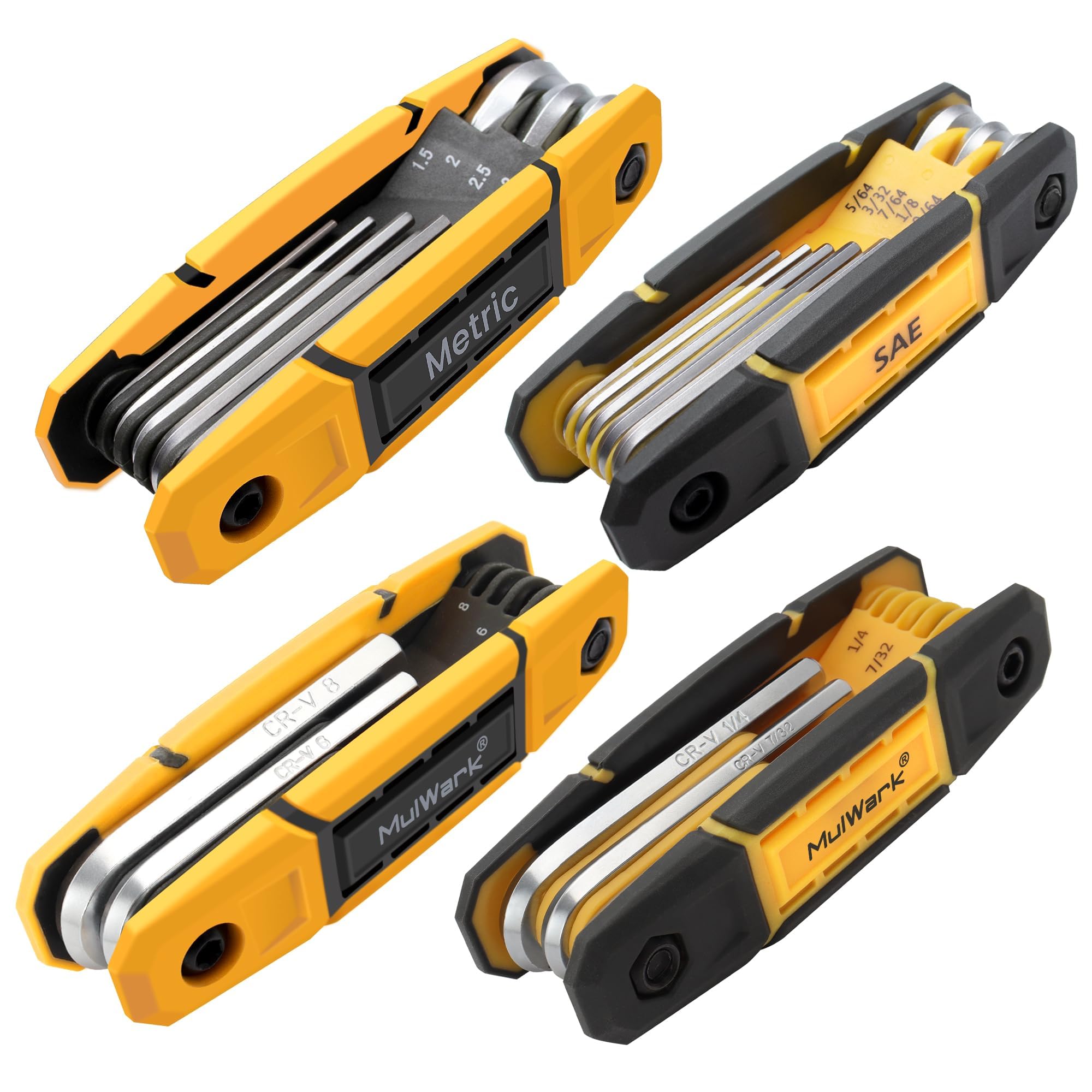 MULWARK 4 Pack Folding Allen Wrenches Sets | 17-Piece Complete