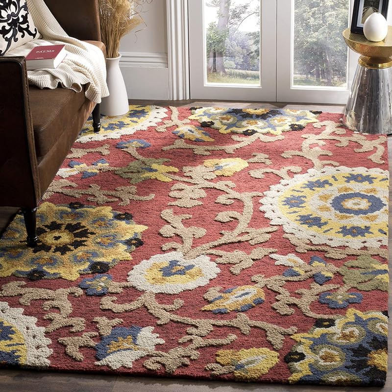 Image of Embossed Handmade GH Wool Thick Geometrical Carpet is a Stylish and Practical Addition to Any Living Room 8X10