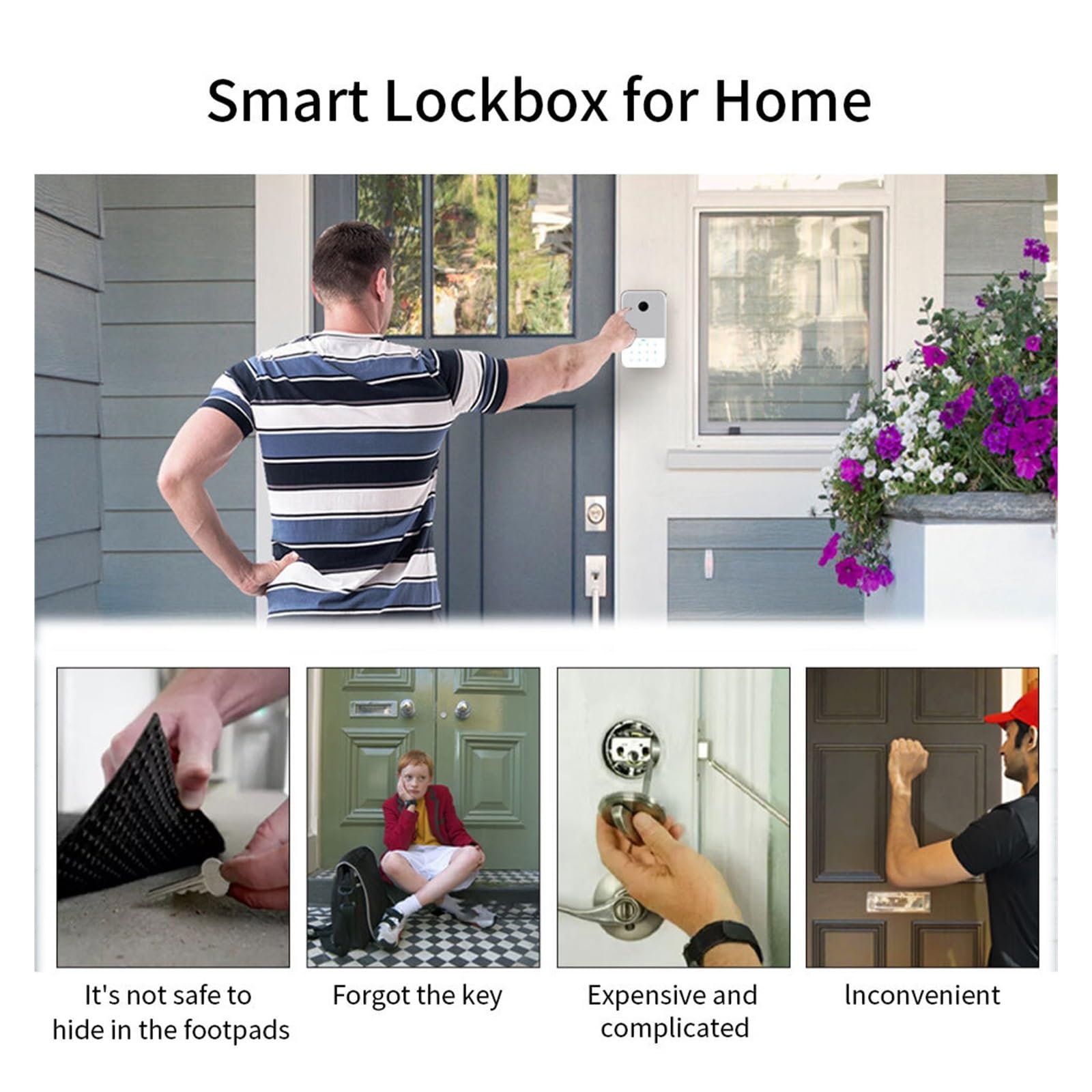 Safe, Schlüsseltresor TTlock APP Finrabdruck Digitaler Schlüsselkasten App Fernzugriff Wandmonta-Kombinationssicherheits-Schließfach(TTLOCK-Password)
