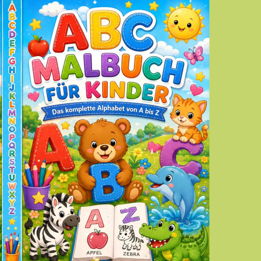 Mein erstes ABC-Malbuch: 26 liebevoll gestaltete Ausmalbilder zum Buchstabenlernen von A bis Z