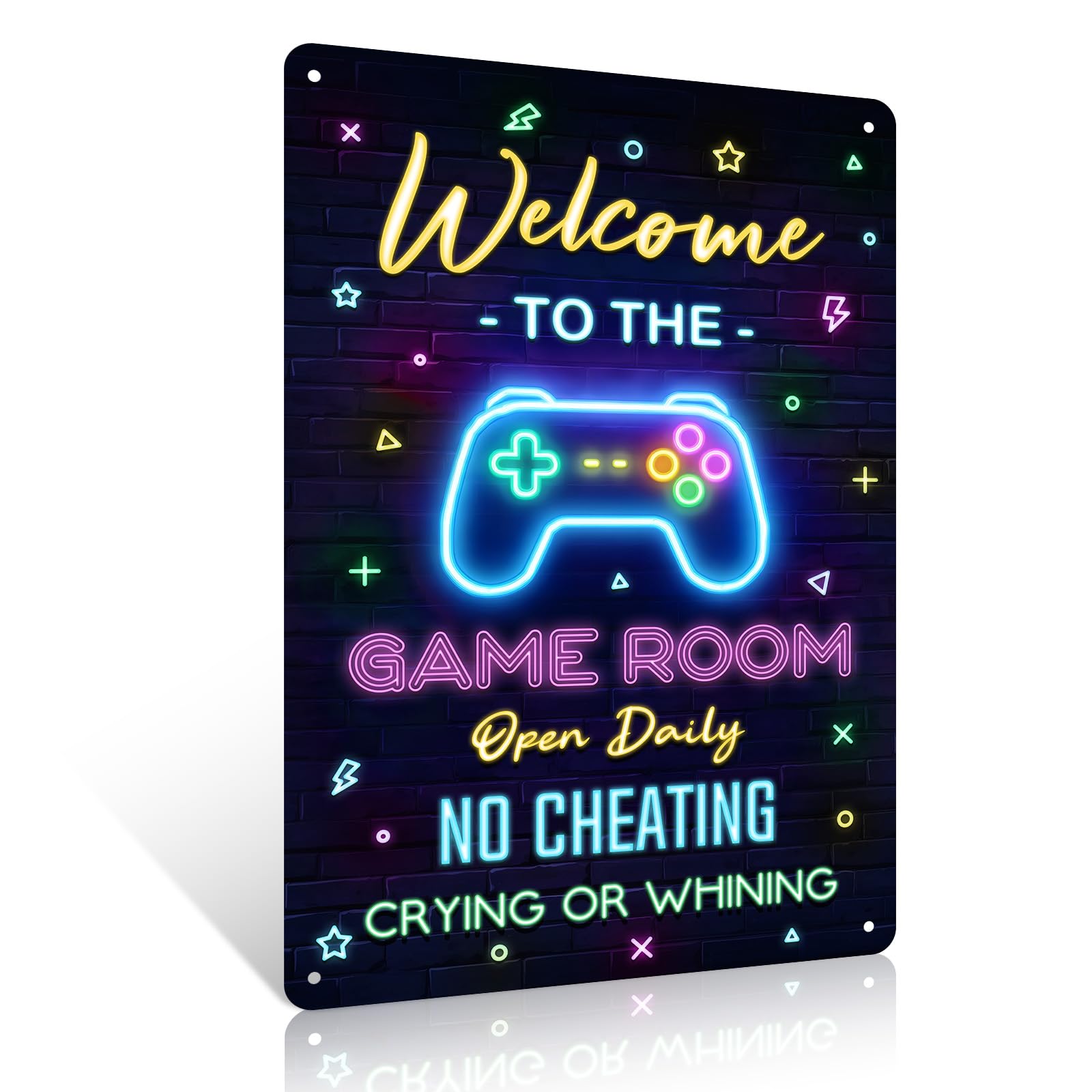 Ulord Gaming Room Welcome To The Game Room Metal Signs 8X12 Inches Gaming Wall Art