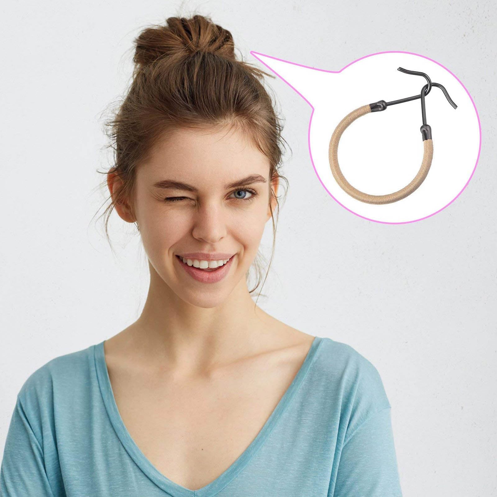 Paquete de 10 ganchos elásticos para el cabello, coleteros coloridos y cómodos, accesorios para el cabello para coletas, color marrón oscuro