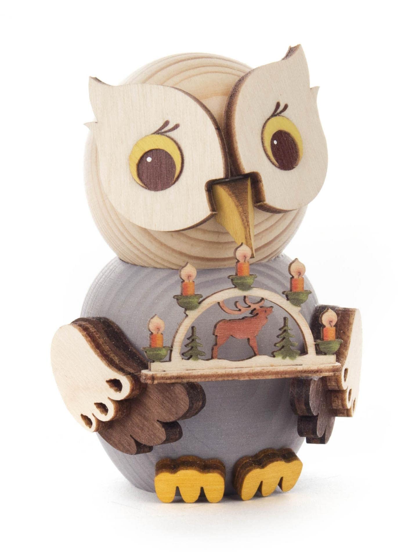 Mini hibou avec arche en bois cadeau symbolique de sagesse pour vos proches