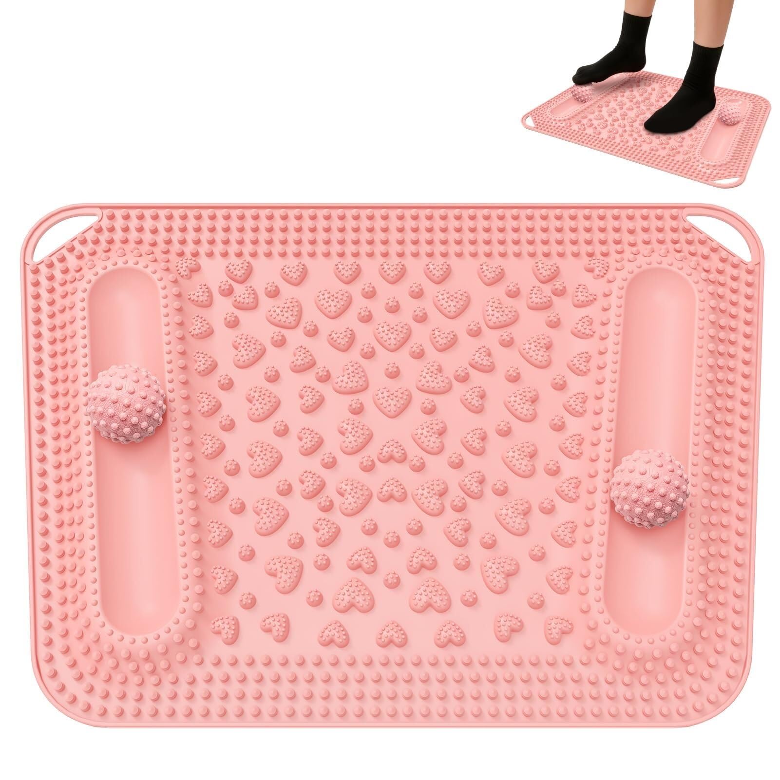 Tapis et balles de massage des pieds, acupression et réflexologie pour stimulation des points de pression des pieds, planche de massage en silicone pour fasciite plantaire, soulagement de la douleur