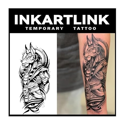 Miniatura 12 de INKARTLINK Tattoo Tech, 2 hojas de tatuaje semipermanente mediano, tatuajes temporales de diseño artístico para adultos, dura 1-2 semanas, Laurel -