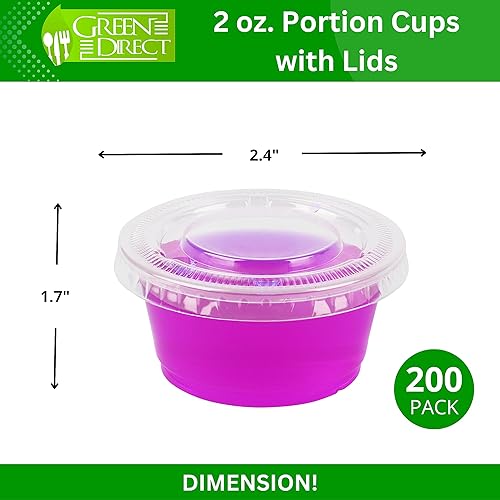 Vista 16 de Green Direct Recipientes de plástico pequeños desechables de 5.5 onzas con tapas, recipientes para condimentos de porciones para chupitos